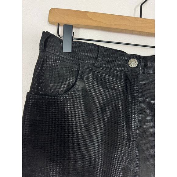 Vintage Paolo Santini Black Leather Pants | Size 8 High Rise - Picture 5 of 10